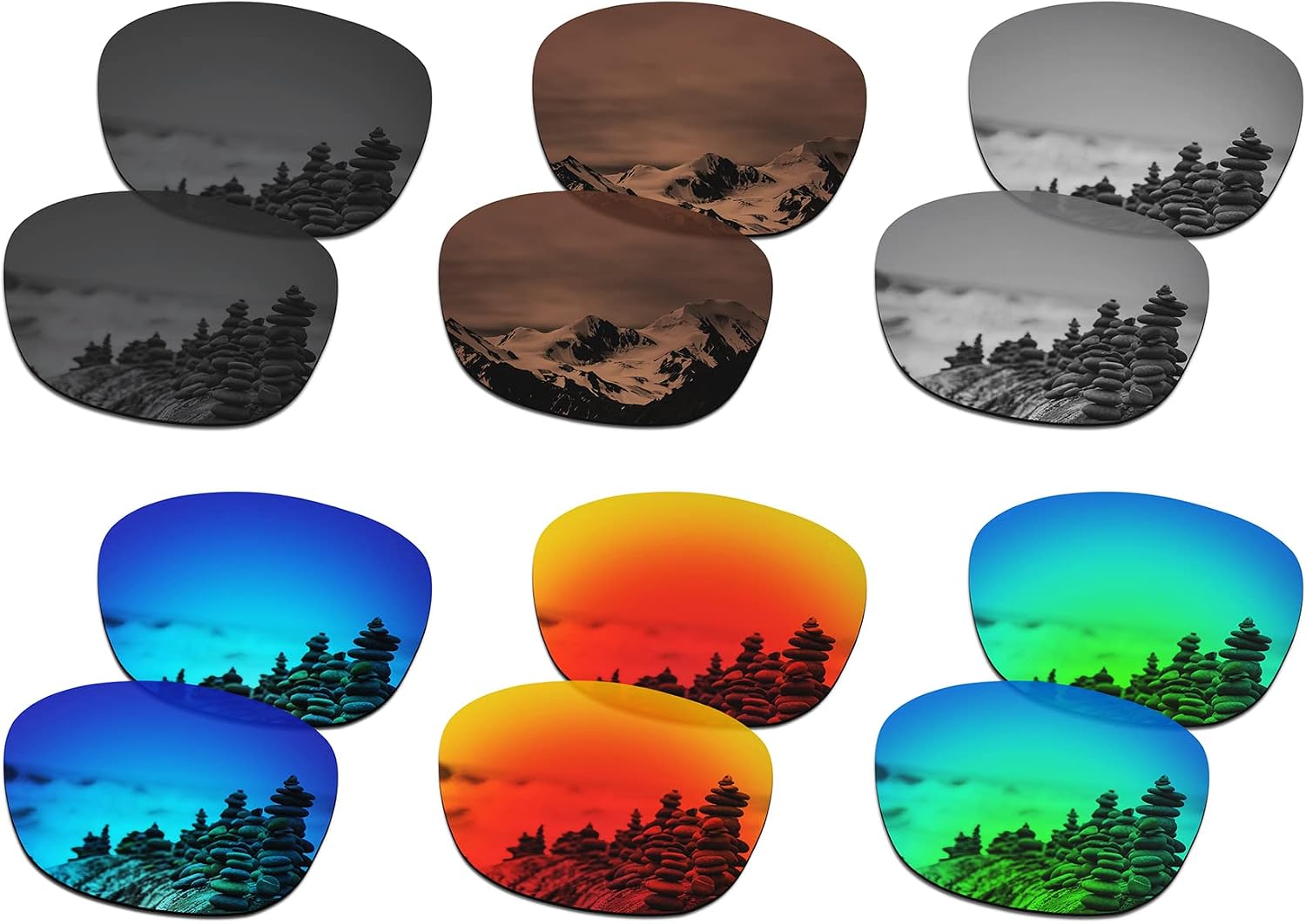 SmartVLT Set of 6 Women's Replacement Lenses for Oakley Drop In OO9232 Sunglass Combo Pack S01