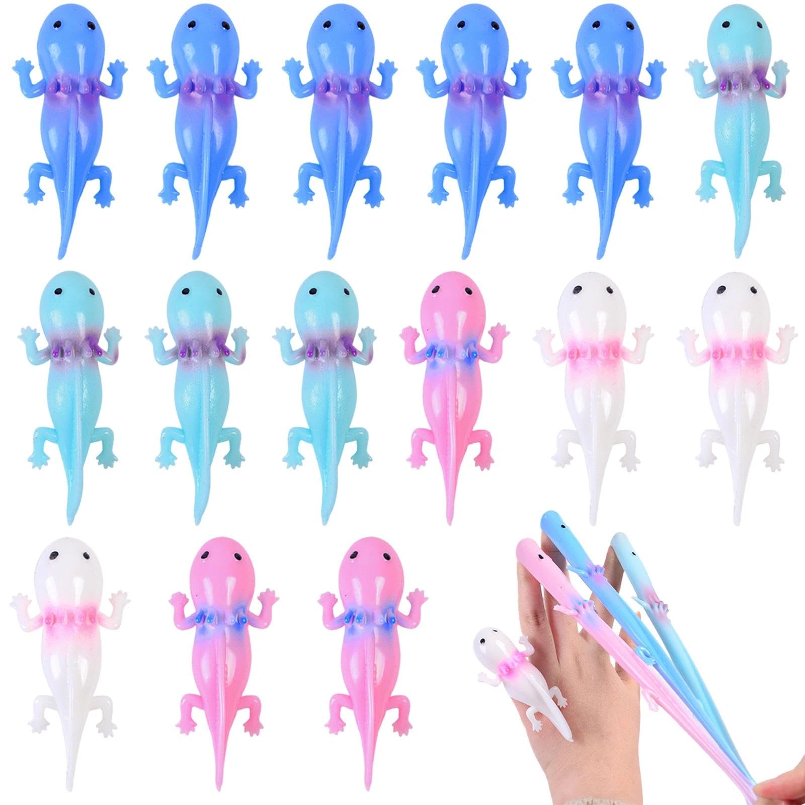 15 Pezzi Salamandra Fionda Giocattoli Dita Flingshot Animali Volanti Giocattolo Gomma Elastici Stretch Regali Divertente Giocattoli Volo Regali per Bambini Feste Compleanno