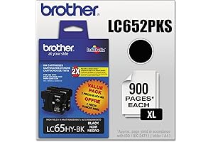Brother LC65HYBK "High Yield" Twin-Pack Ink Cartridges, Black