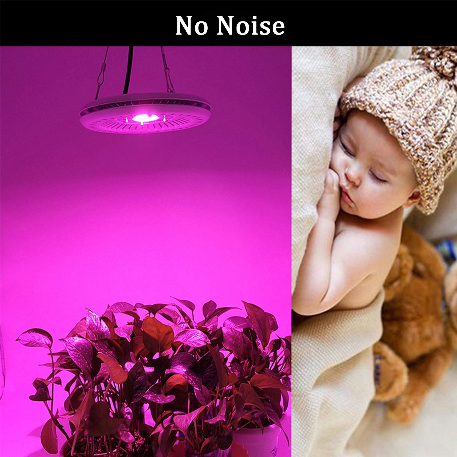 UFO LED Grow Light Impermeable 50W Luz de cultivo de plantas de espectro completo Lámpara de cultivo inteligente y silenciosa para plantas de flores Semillas Invernaderos hidropónicos Tienda de cult