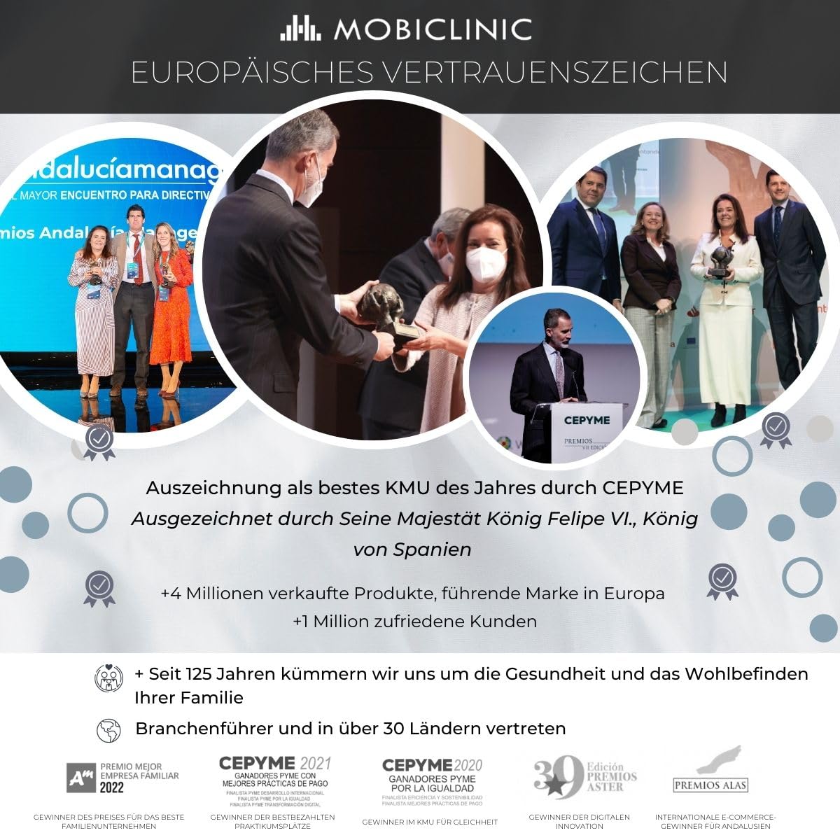 Mobiclinic®, Rollstuhl, Klappbar, Leichtgewicht, Sitz 46 cm, Zwei bremssysteme, Klappbare rückenlehne, Aluminium, Fußstützen, Modell pirámide, Kleine räder, Feste armlehnen