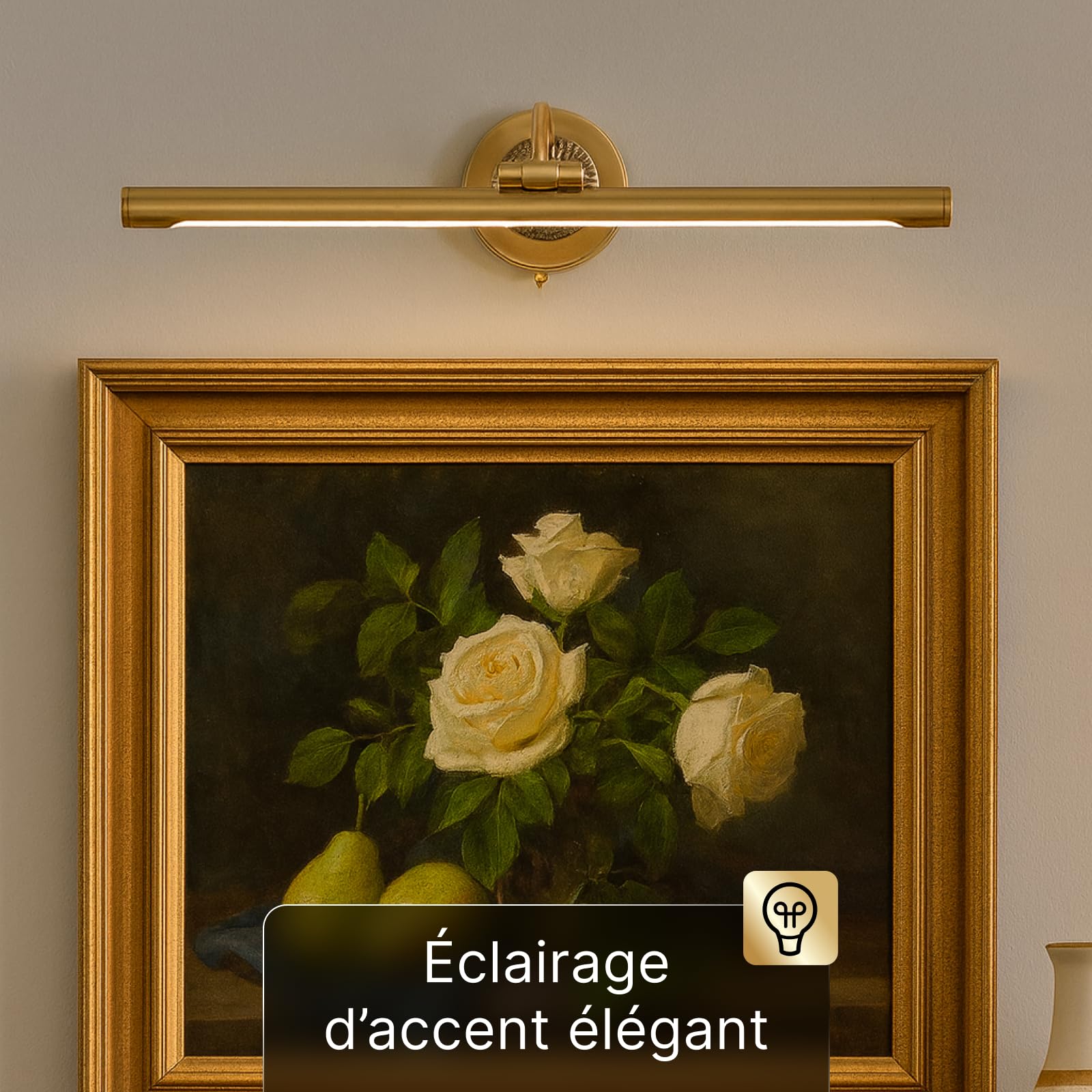 ARTE LAMP Applique murale d'intérieur – lampe LED pour tableau – pour la maison - avec câble et prise pour réseau