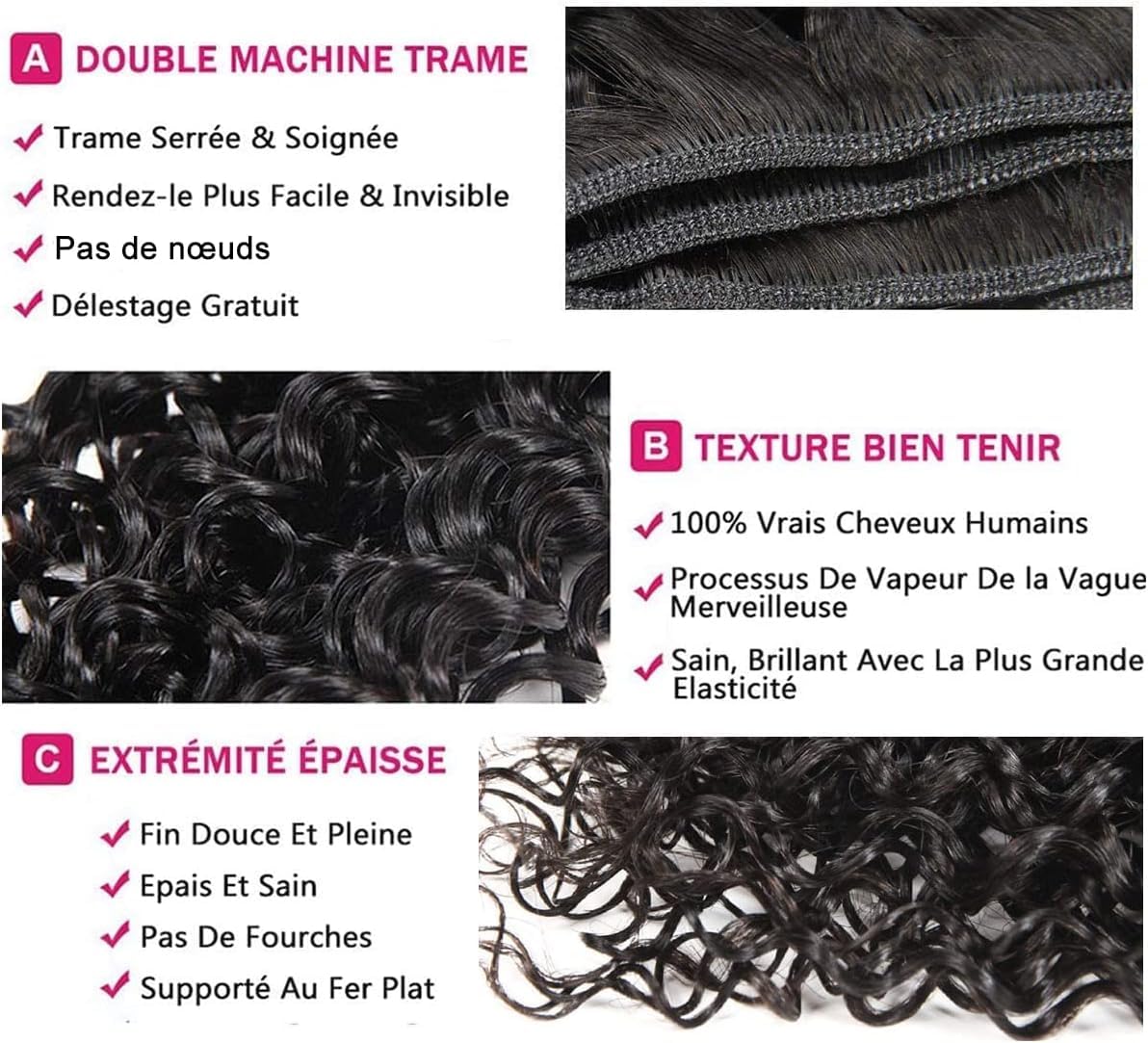 4 Bundles Curly Brazilian Weaves - 24 Inches - Brazilian Hair Bundles - 50g/bundle (200g Total)-Natural Virgin Human Hair Bundles - Image 3