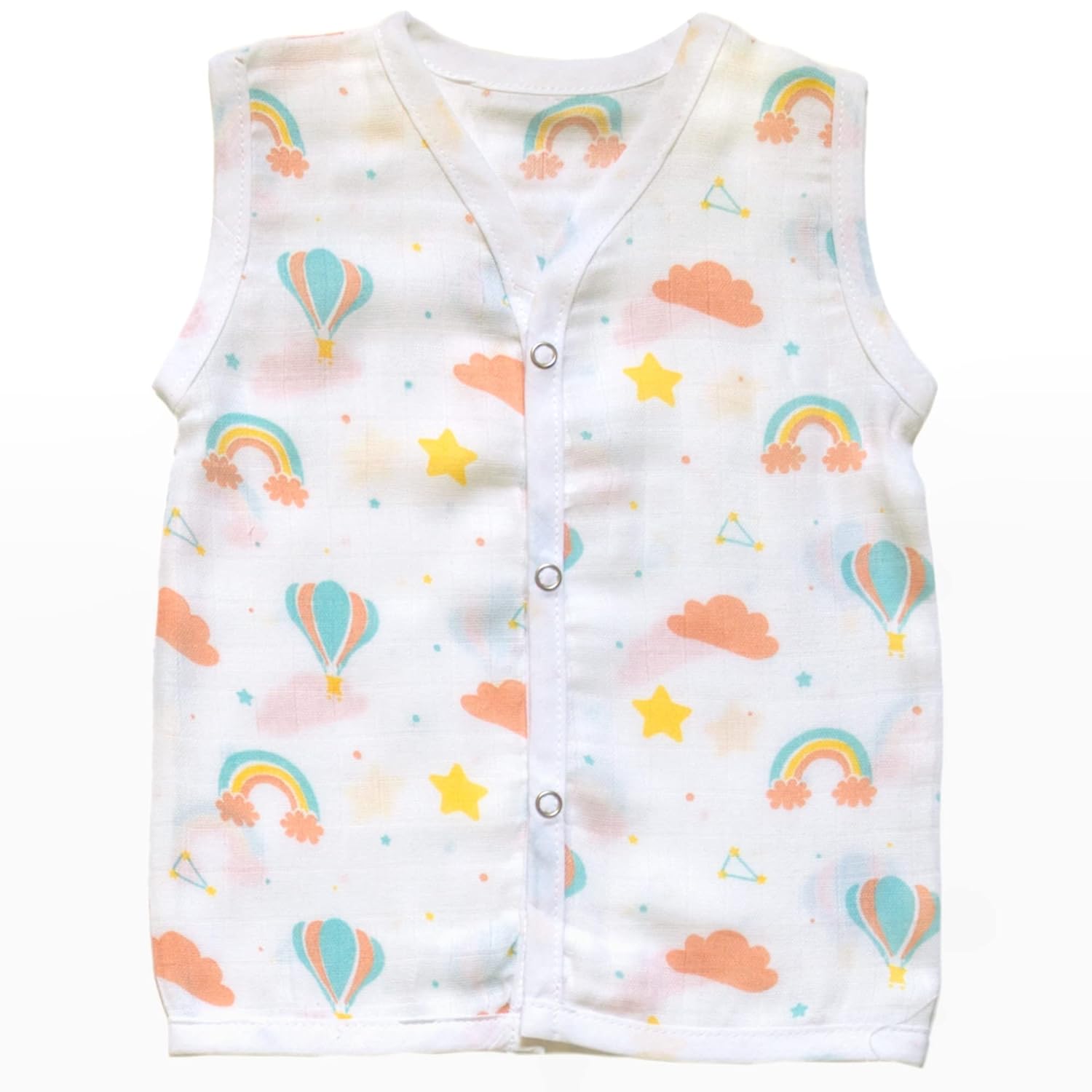 PROFAB Newborn Baby's Super Soft Cotton Printed Muslin Jhabla for Baby, Anti-Microbial for Boys and Girls, 3-6 Months (Pack of 4, Beehive, Tent, Crane & Rainbow) offers donot miss