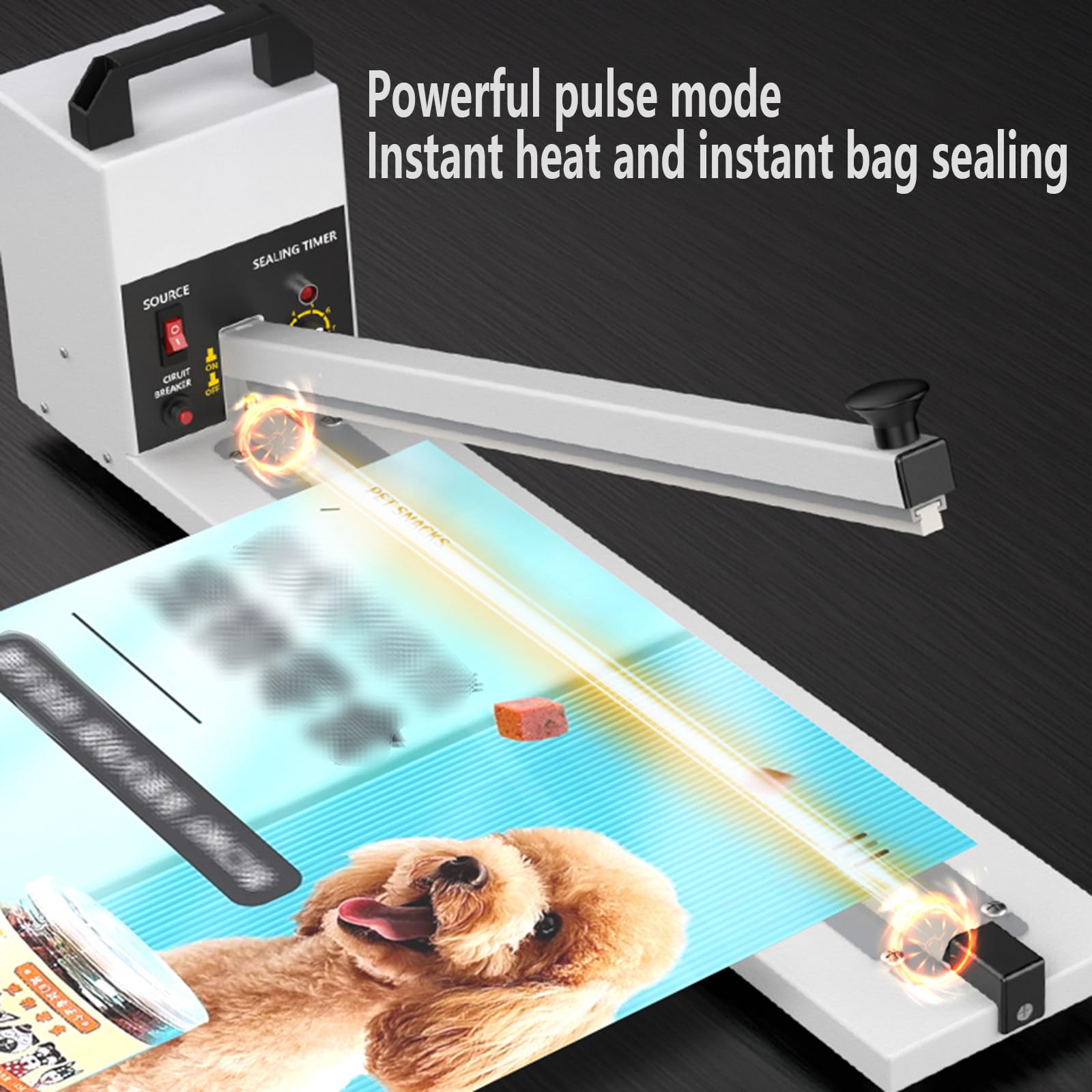 Sigillatrice a caldo portatile, macchina elettrica manuale per sigillare sacchetti, 8 impostazioni di temperatura, larghezza di tenuta regolabile 8 mm, ideale per uso domestico e artigianale, design