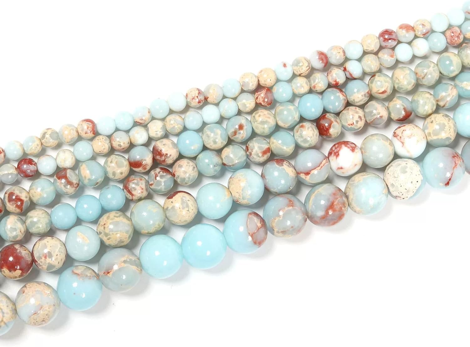 Gemstone Beads for Jewelry Making, Sold per Bag 5 Strands Inside, Blue Agalmatolite Synthetic 6mm