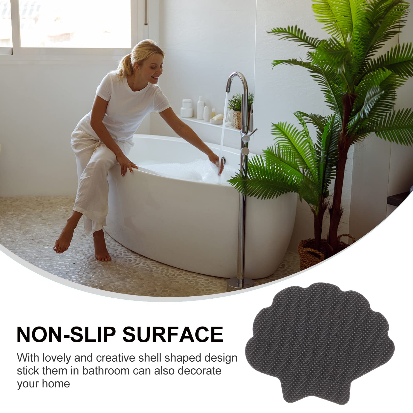 18 Autocollants Anti-dérapants Motifs Coquillages Et Vagues - Pour Baignoire, Douche, Escaliers - 7