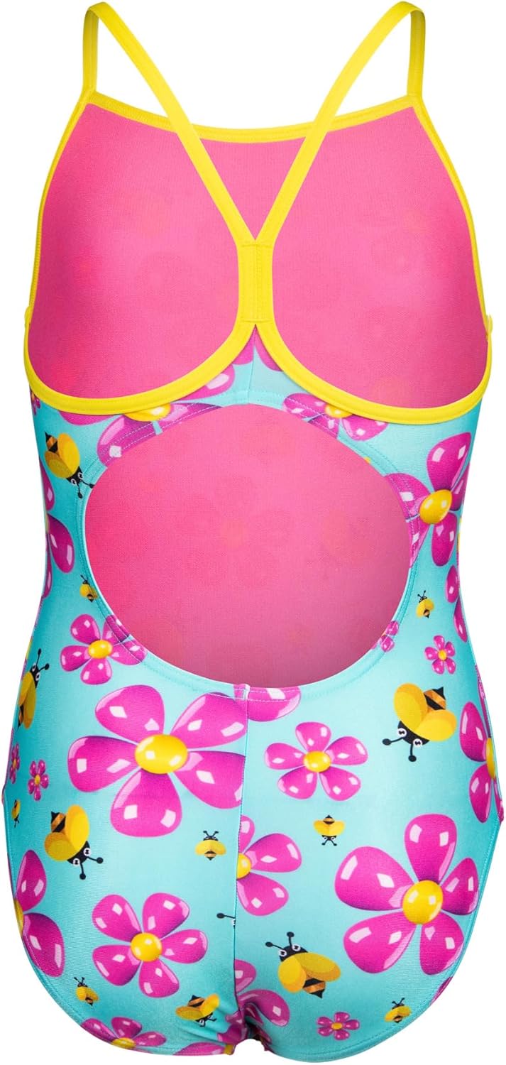 Arena Girls' Performance Spring Light Drop Back Swimsuit Polyester Training Kids Bathing Suit