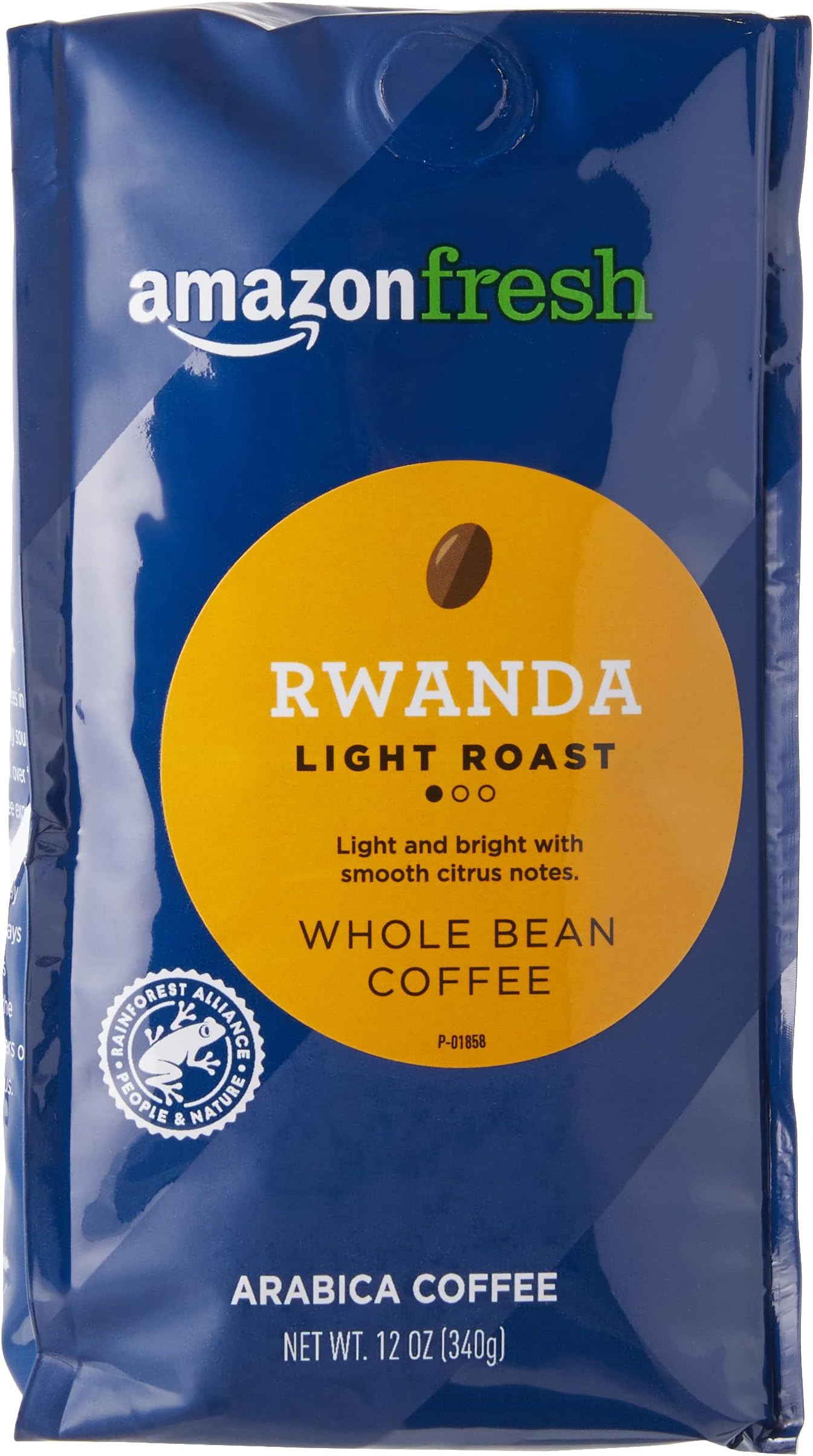 Amazon Fresh, Rwanda Whole Bean Coffee, Light Roast, 12 Ounce