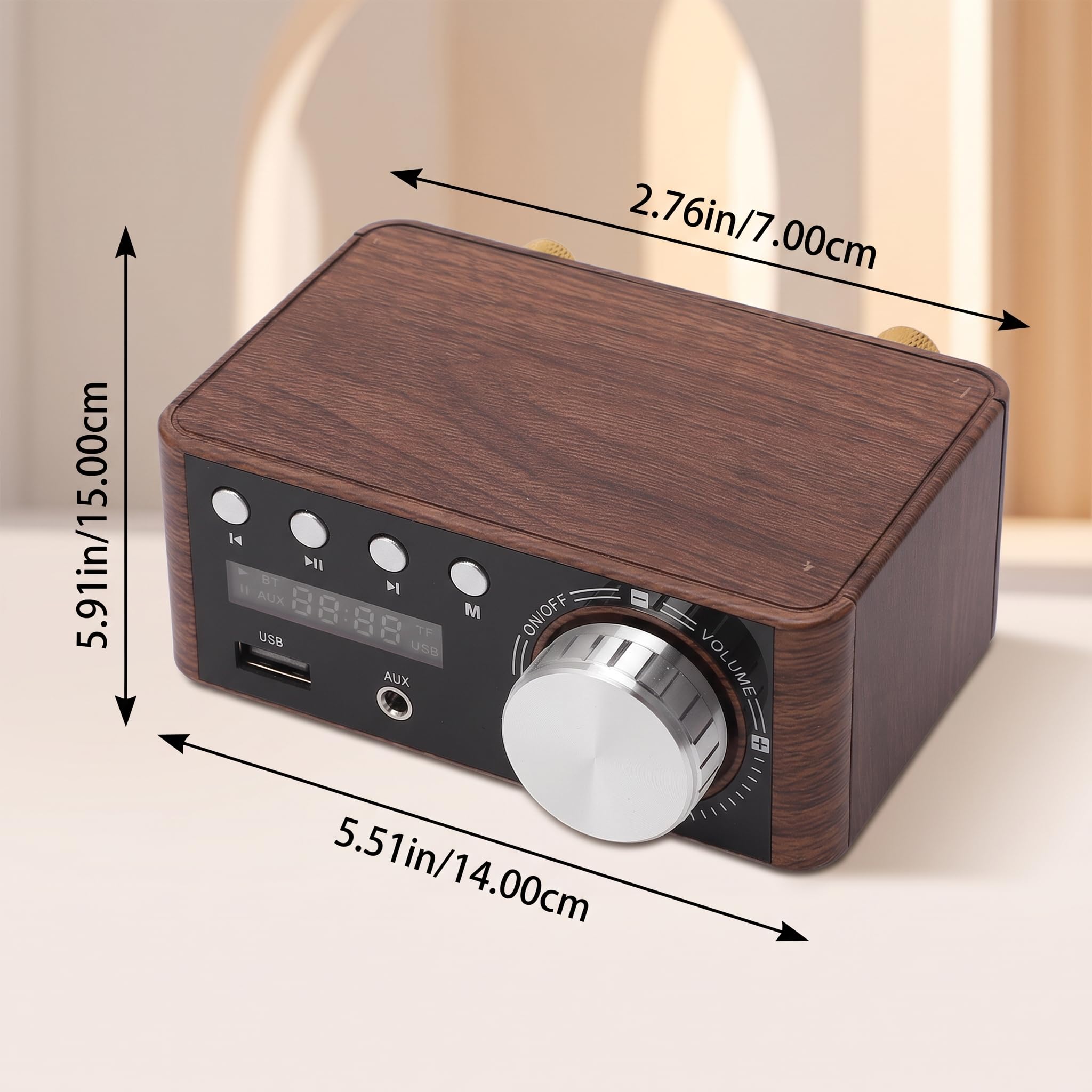 Eujgoov Mini Amplificateur de Puissance Bluetooth 5.0 Récepteur Audio Stéréo HIFI Double Canal 50W avec Entrée Audio 3.5mm USB et Carte Mémoire Sortie 100W