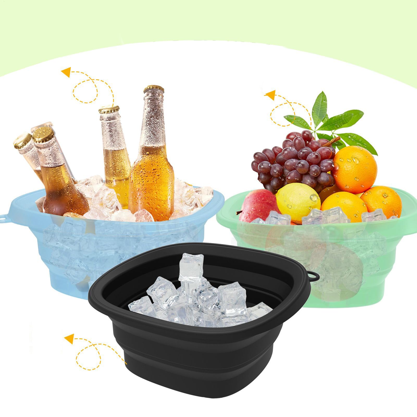 Cuenco Facial De Hielo, Bol Plegable De Silicona Para Baño De Hielo Facial, Accesorio De Spa Plegable Con Bandeja Integrada Para Cuidado De La Piel Reduciendo Hinchazón Y Firmeza