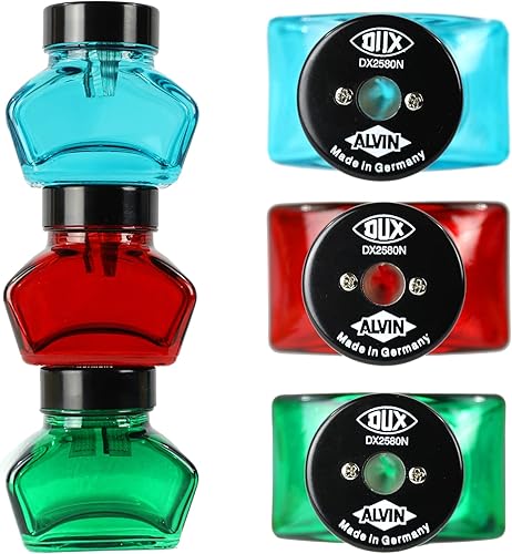 Miniatura 3 de ALVIN Glass Inwell - Sacapuntas (10 unidades, color rojo, azul, verde
