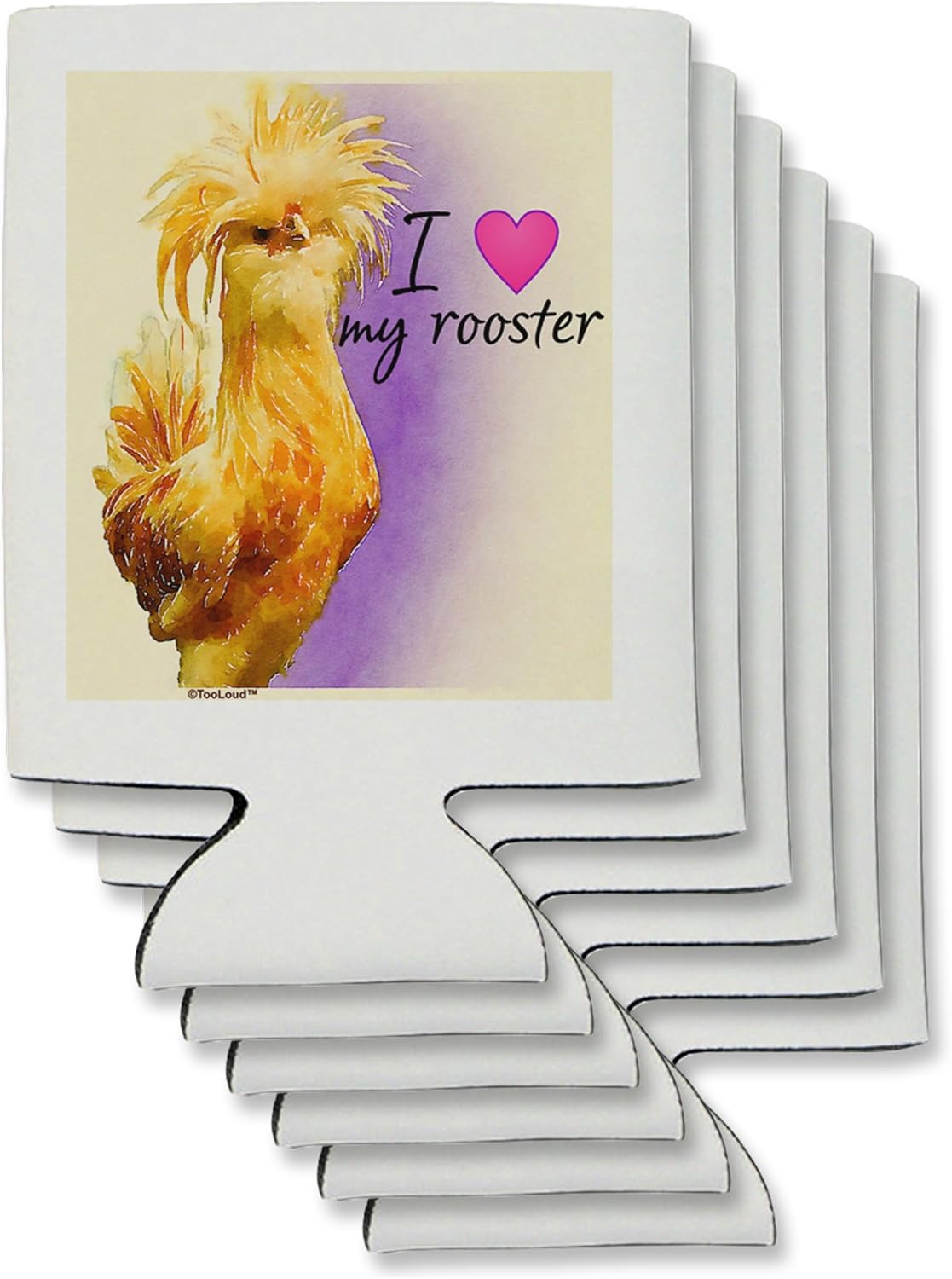 TooLoud I Heart My Rooster Can/Bottle Insulator Coolers - 12 Pieces