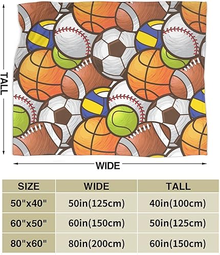 Miniatura 3 de Manta deportiva de fútbol súper suave y cálida para niños y niñas, para sofá, dormitorio, sofá, oficina, automóvil, baloncesto, béisbol, acogedora,