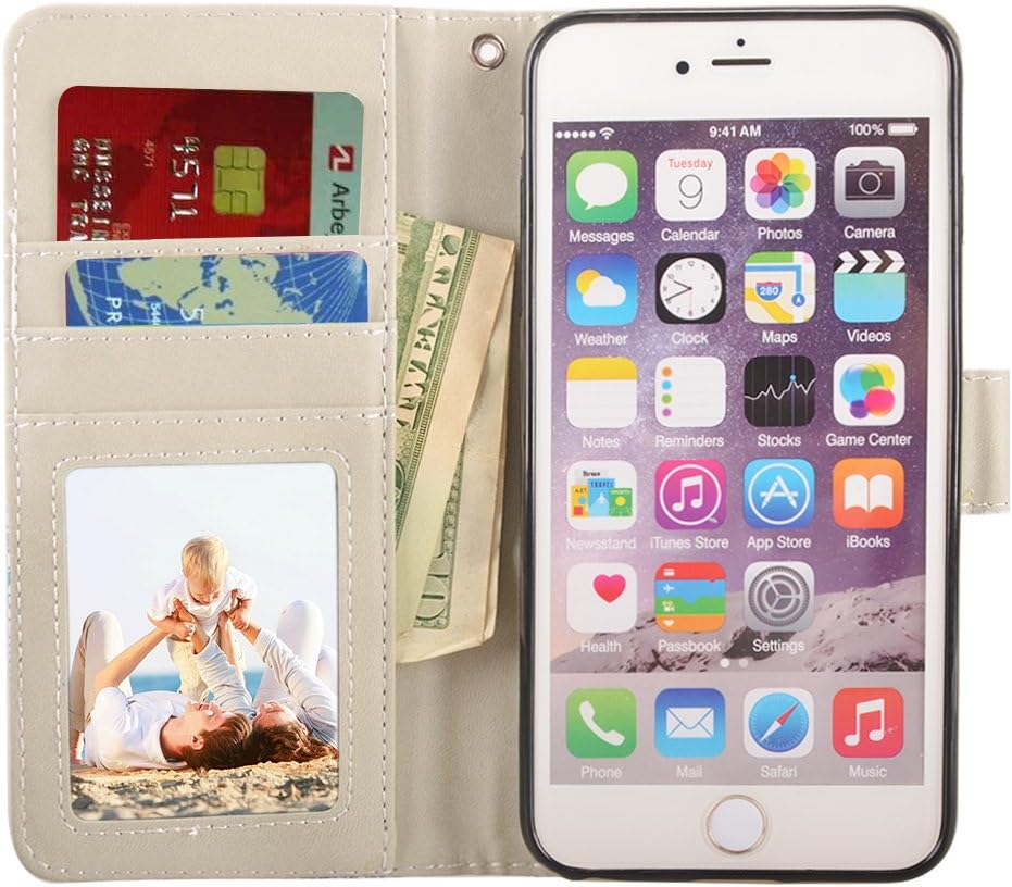 UrSpeedtekLive iPhone 6S Plus Case, iPhone 6 Plus Case, Premium PU Leather Flip Wallet Case Cover with Card Slots Holder & Stand for Apple iPhone 6s Plus/6 Plus, Elephant