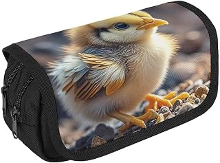 GHEPSDW Chicken Chick Large Pencil Case High Capacity Pencil Pouch Aesthetic Holder Box Storage Bag Desk Organizer Marker Pouch Pen for Supplies Makeup Bag & Daily Use