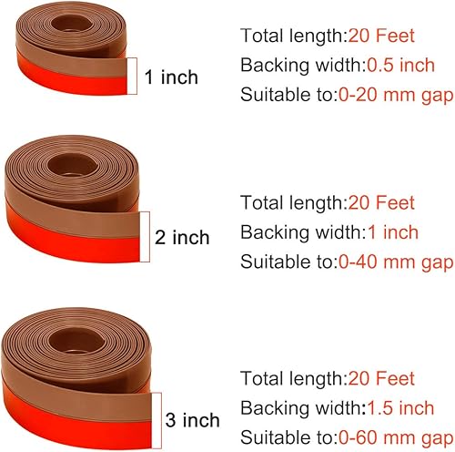 Miniatura 2 de TORRAMI Burlete ancho de silicona de 3 pulgadas de ancho y 20 pies de largo, sello de tapón para puerta de granero y garaje debajo de la parte