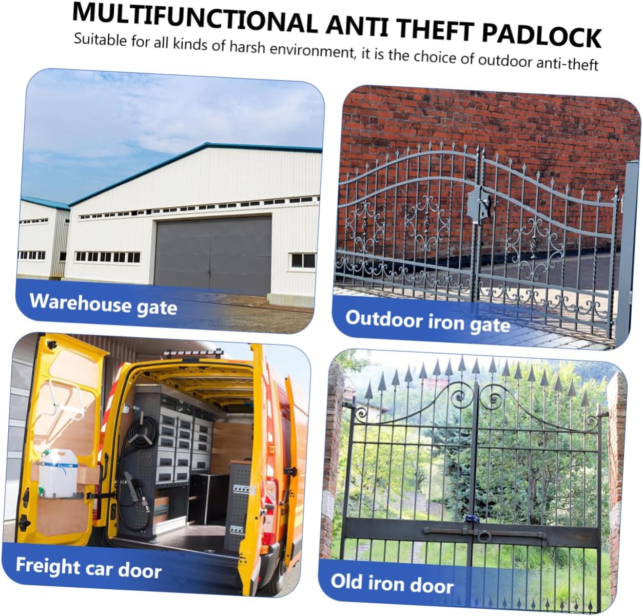 パスワード式荷物ロック 盗難防止スーツケース南京錠 旅行 ジム 屋外 プール用 ブルー