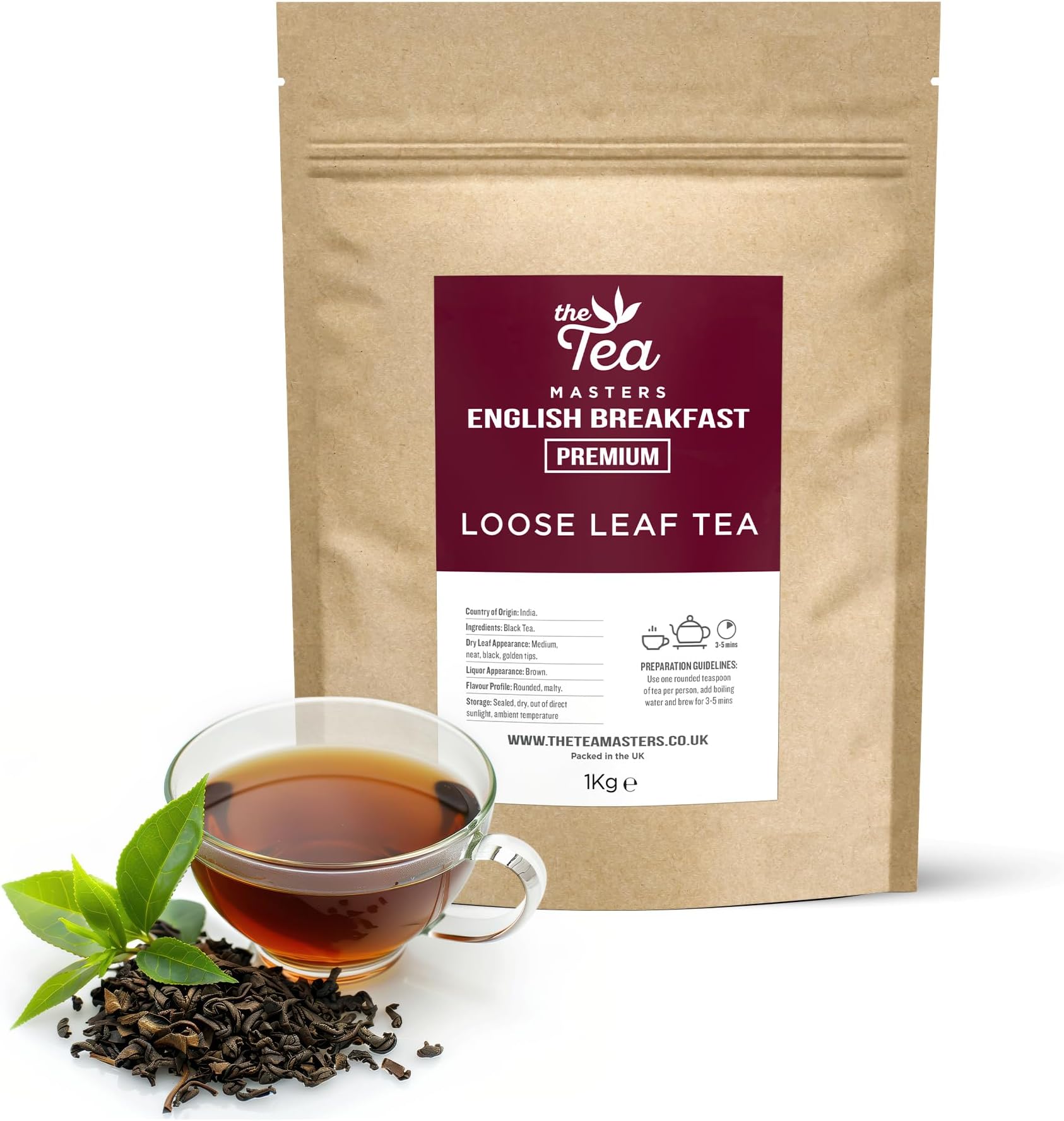 The Tea Masters Loose Leaf Tea - Breakfast Tea - Premium (1x1kg)