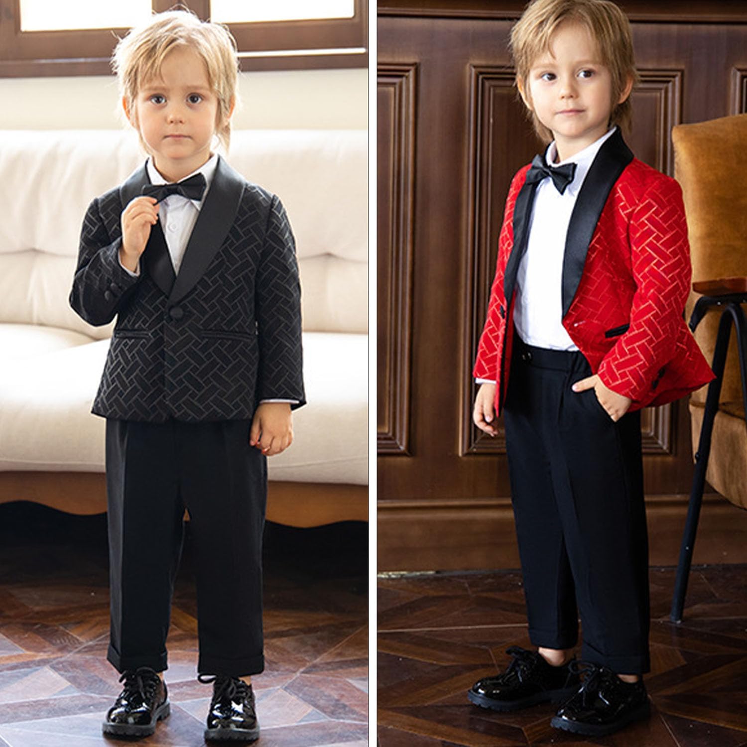 Sobrisah Toddler Little Boys Classic Fit Suit Jacket Kids Formal Blazer for Wedding Birthday Party Age for 2-10