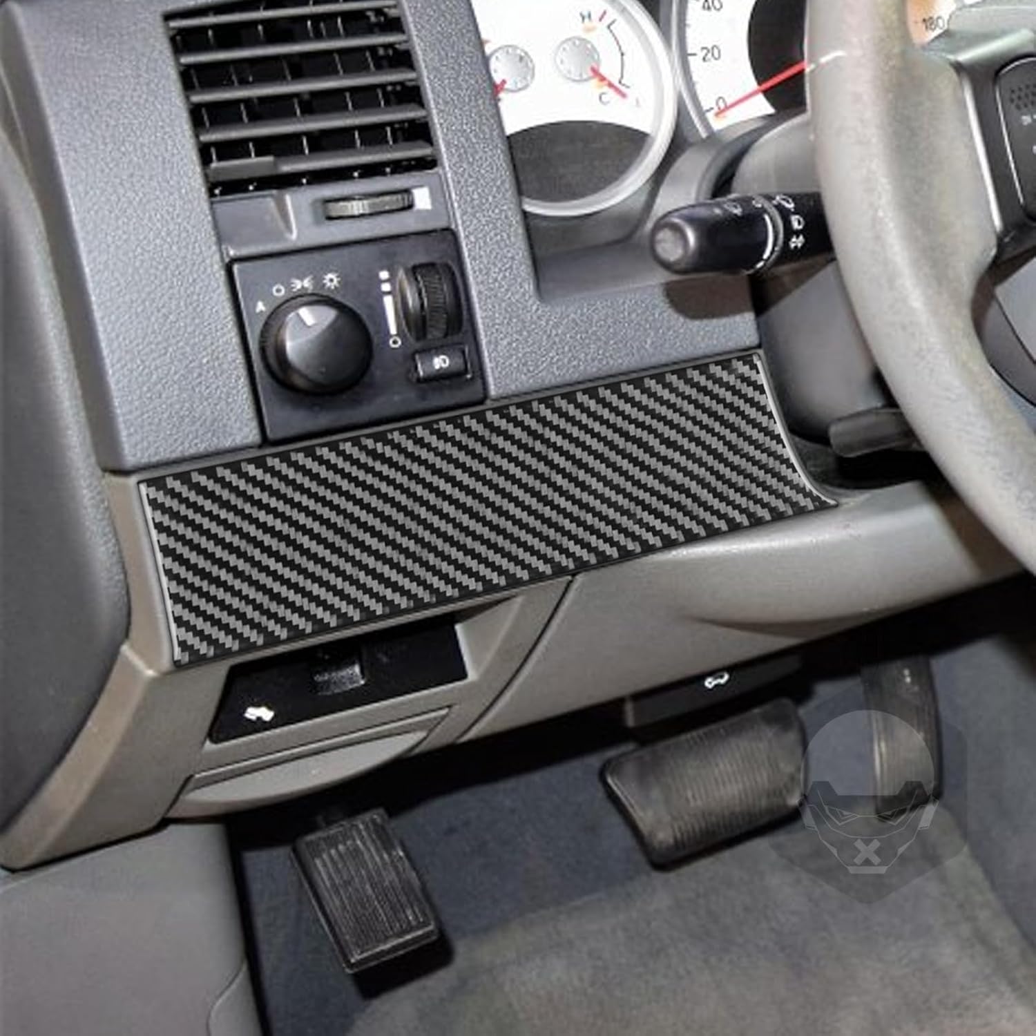 Real Carbon Fiber Car Dashboard Panel Anti-Scratch Cover Decoration Sticker Set Compatible with Dodge Durango 2004 2005 2006 2007 Auto Premium Interior Accessories Black