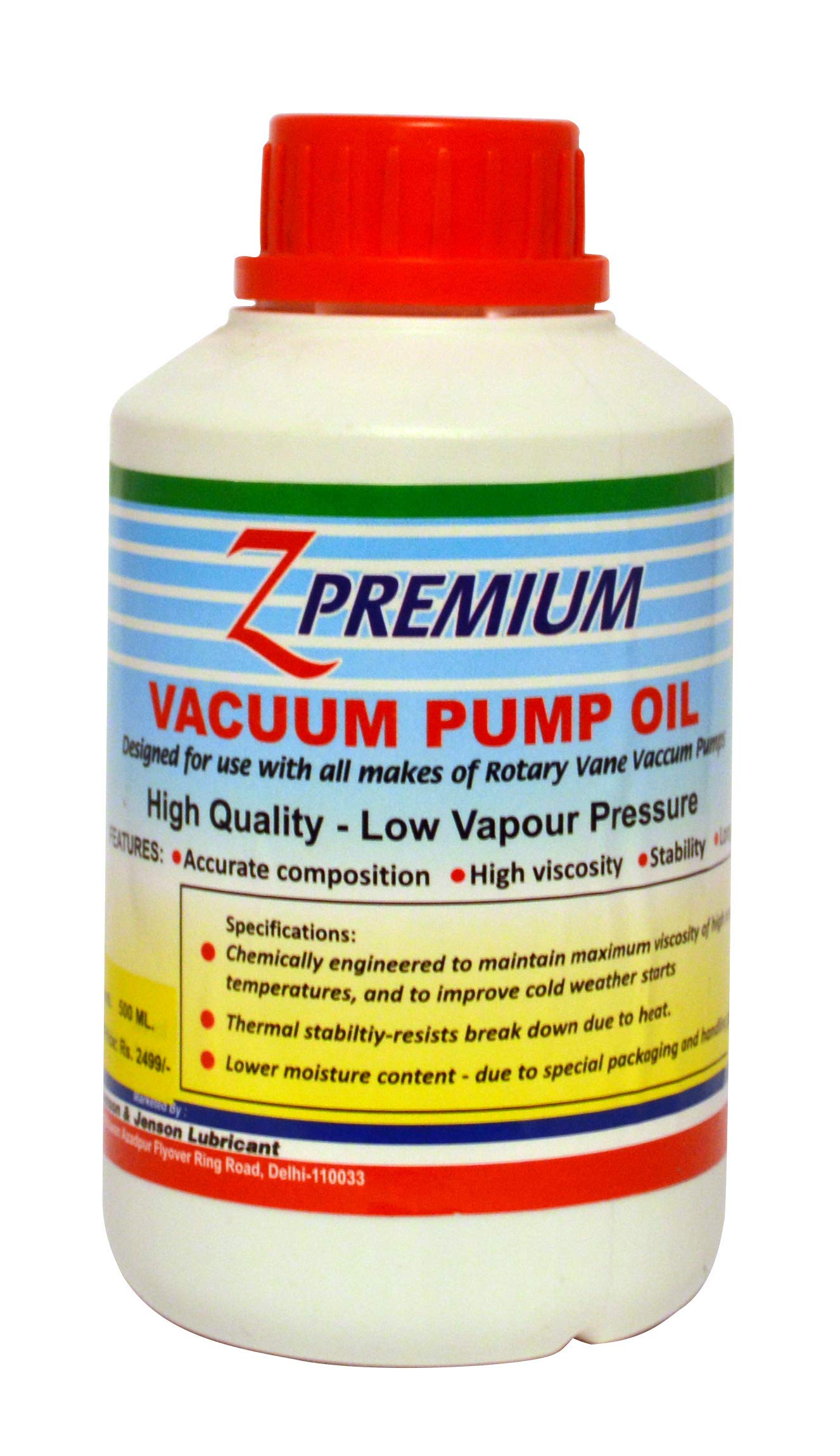 ZPremium Vacuum Pump Oil – High-Performance Lubricant for Vacuum Pumps, Sealing, Heat Dissipation & Contaminant Removal | Suitable for All Vacuum Pump Types | 500ml Bottle