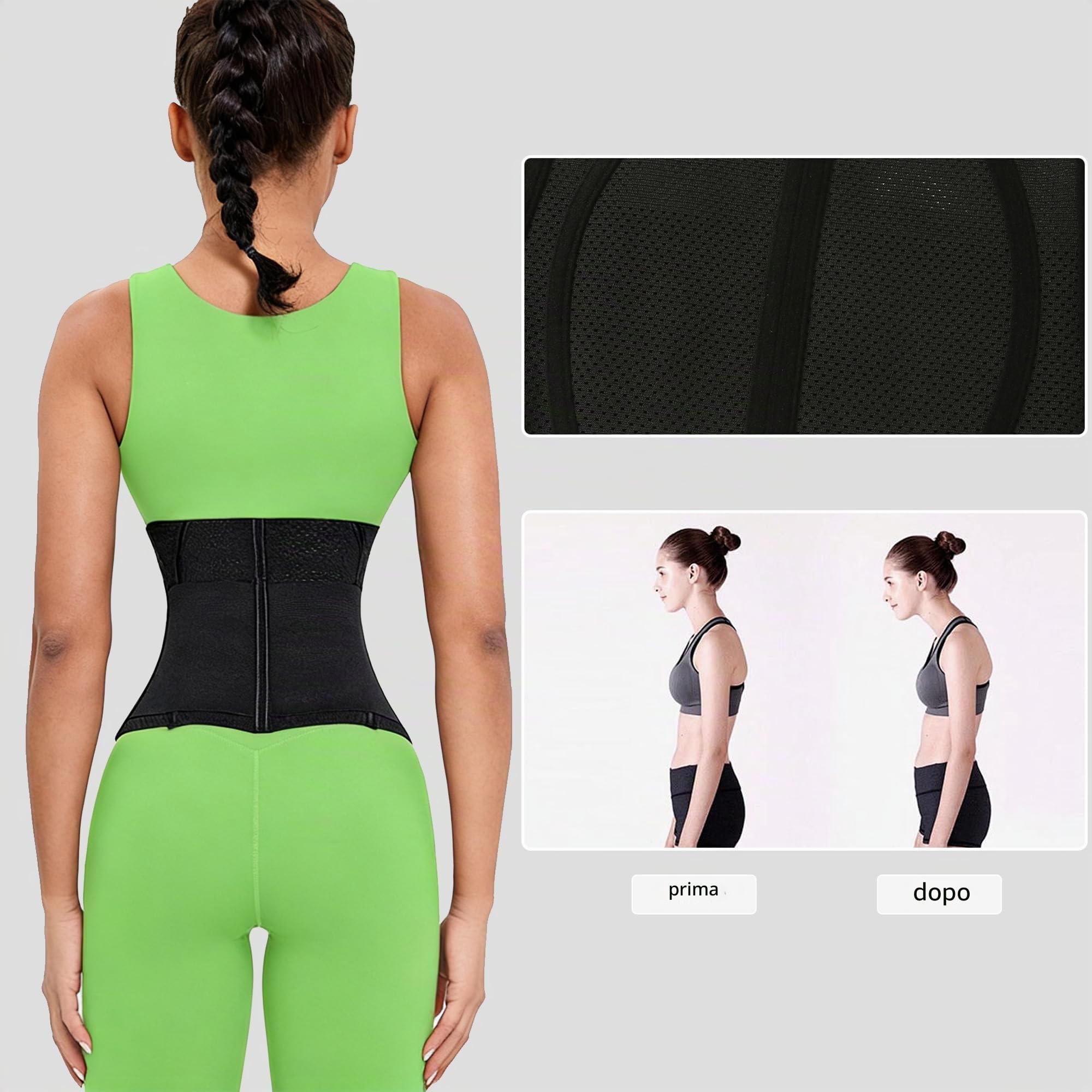 Fascia Addominale Dimagrante Corsetto Cintura Snellente Pancia Cincher con Regolabile Fascia Shapewear Intimo Modellante