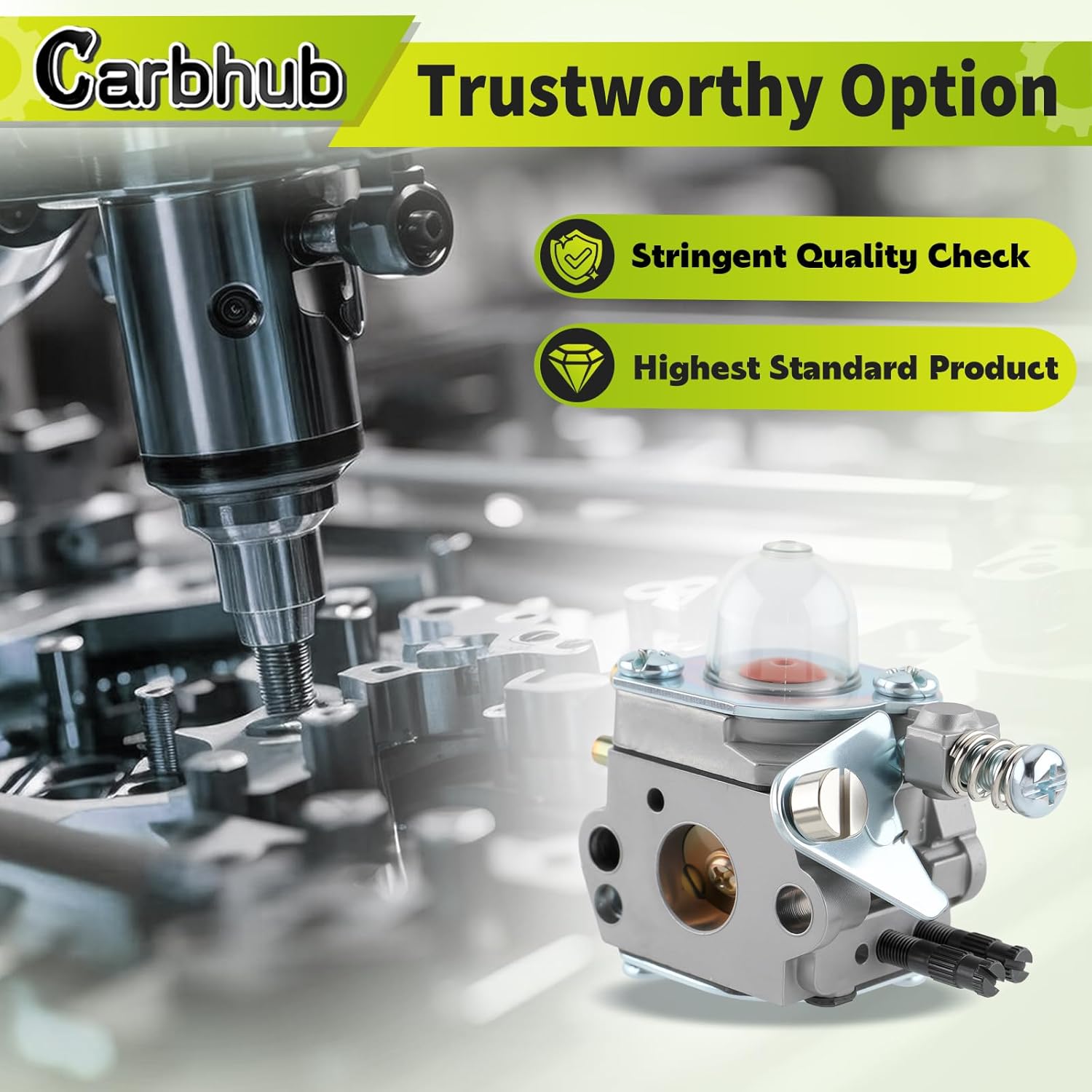 Carbhub Carburetor for Echo C1U-K29 C1U-K47 C1U-K52 SRM2100 SRM2100SB SRM2110 SRM2400C GT200 GT200EZR GT2000 PP1200 PP1250 PP1400 PP800 String Trimmer for 12520013314, 12520049030, 12520013316