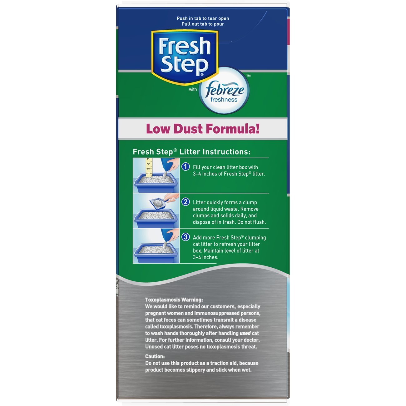 Fresh Step Escudo de olor con frescura Febreze, arena para gatos, perfumada, 25 libras