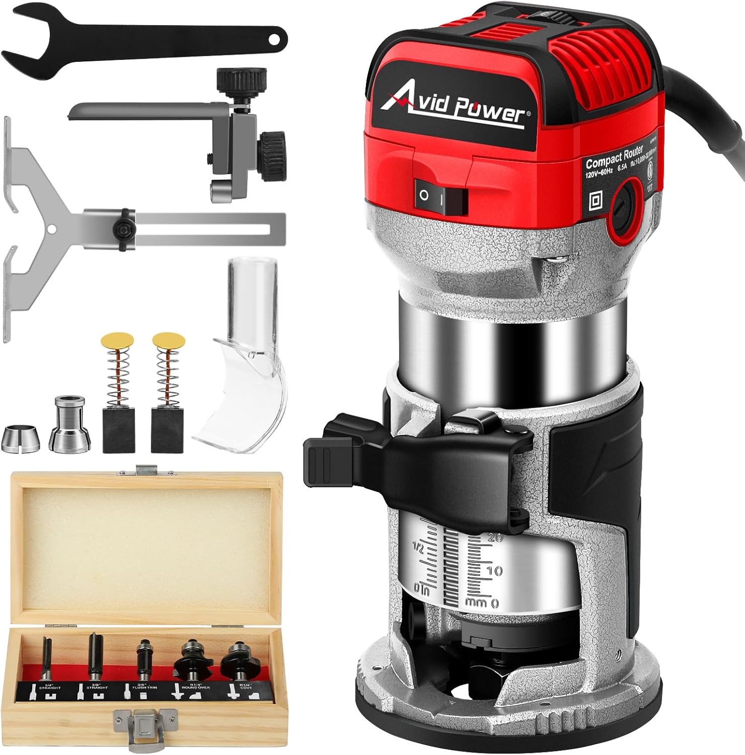 AVID POWER 6.5 Amp 1.25 HP Compact Router Tools for Woodworking