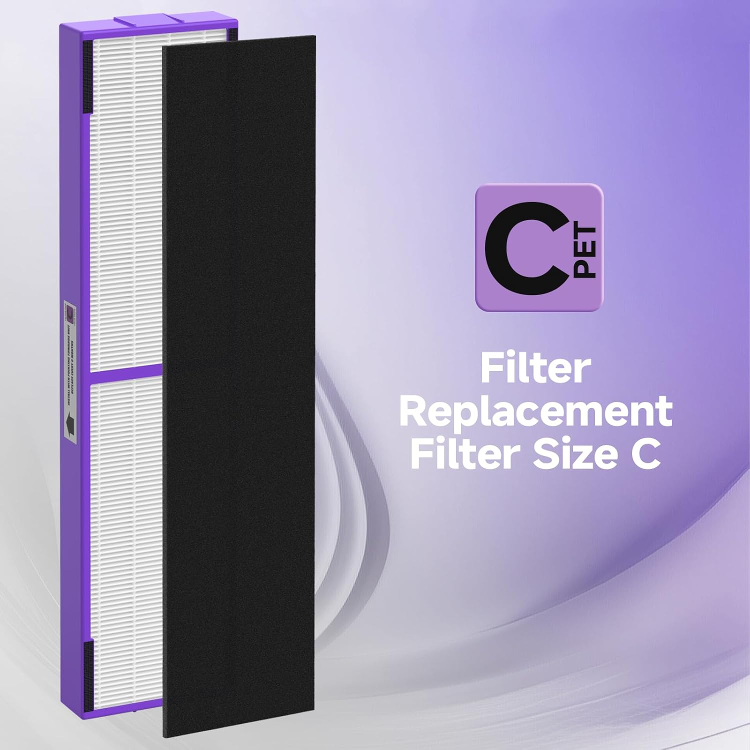 FLT5250PT Replacement Filter C Pet Compatible with G-Guardian Air Purifier AC5250PT, AC5000E, AC5300B, AC5350W, AC5350B, CDAP5500, 2 True HEPA Filter with 6 Carbon Pre-Filter