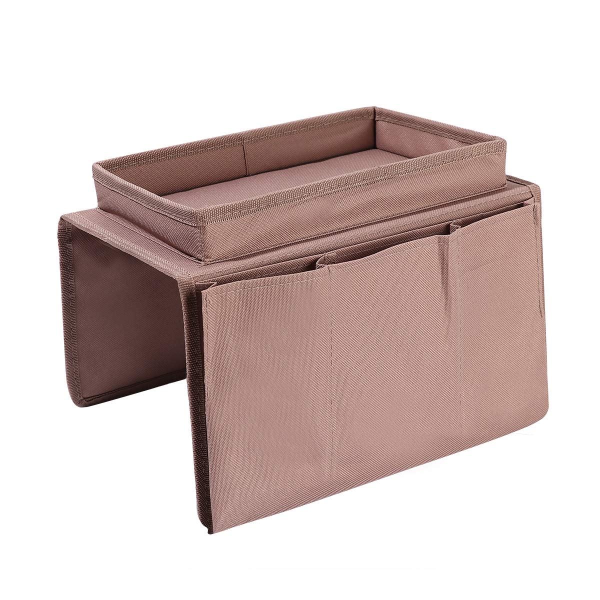 Filcowa torba do przechowywania przy łóżku z kiesz Sofa TV Pilot Uchwyt na Słuchawkę Organizer Caddy Pasuje Do Fotelów Z Szerokimi Podłokietnikami, Sofy(Coffee)