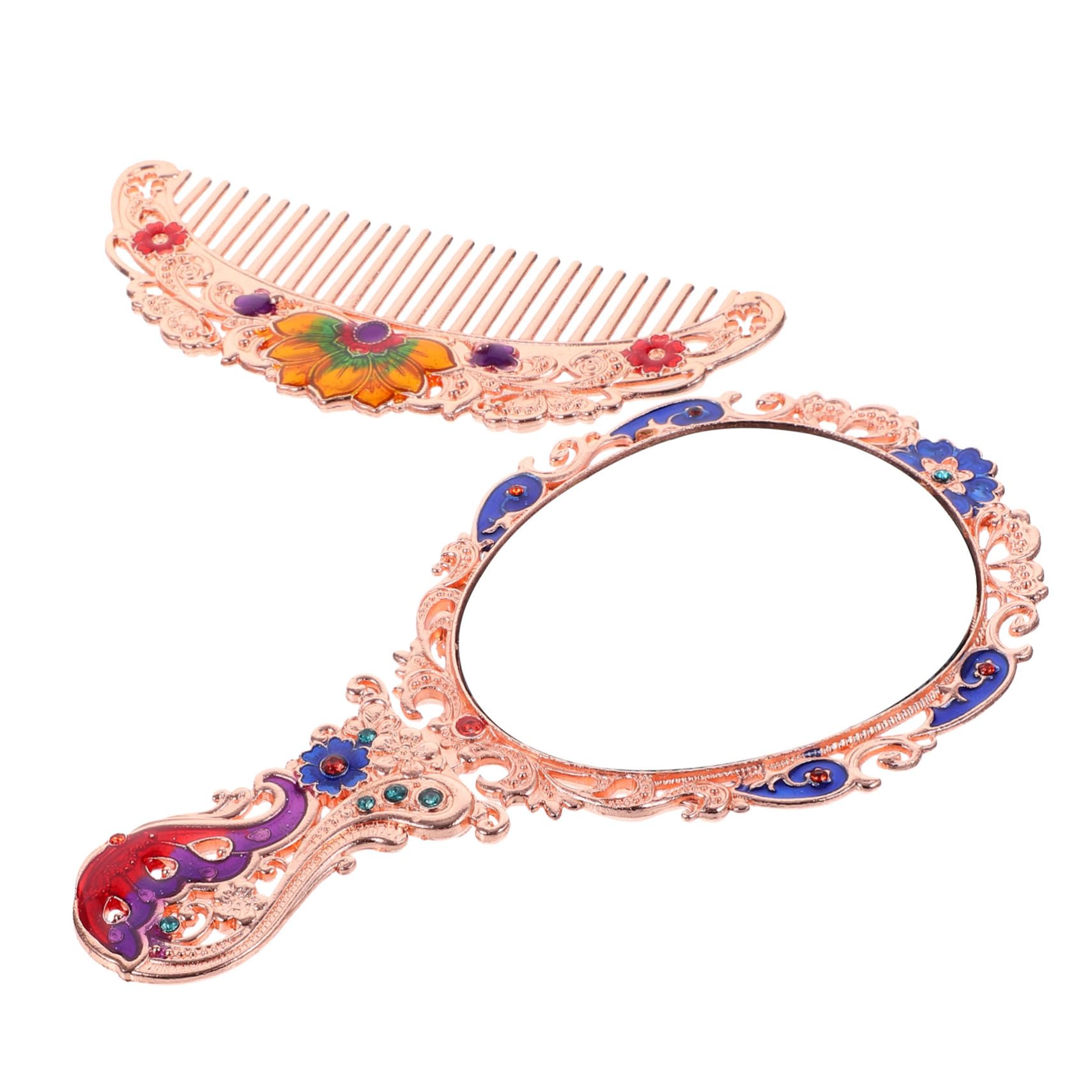 Miroir de maquillage portable rétro compact Healvian aux finitions ciseles