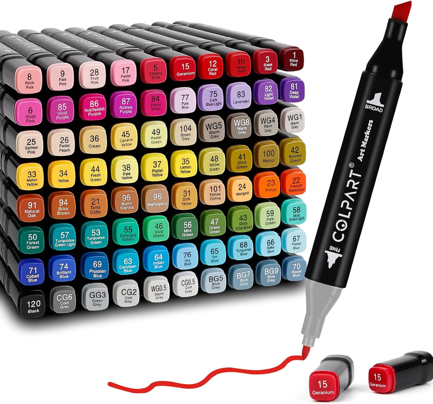 colpart 80 Colors Alcohol Markers Dual Tip Art Markers for