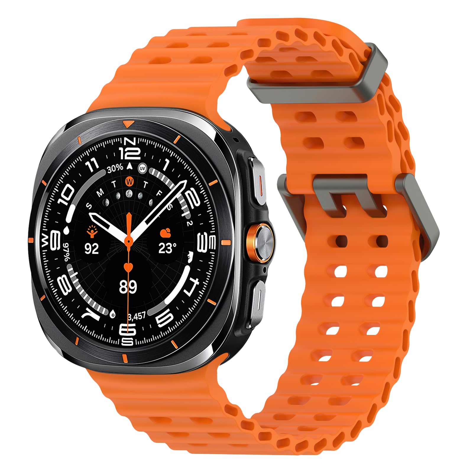 HAYONLIY Sport Silicone Bands Compatible for Samsung Galaxy Watch Ultra 47mm(2025/2024), Breathable Wristband Waterproof R...
