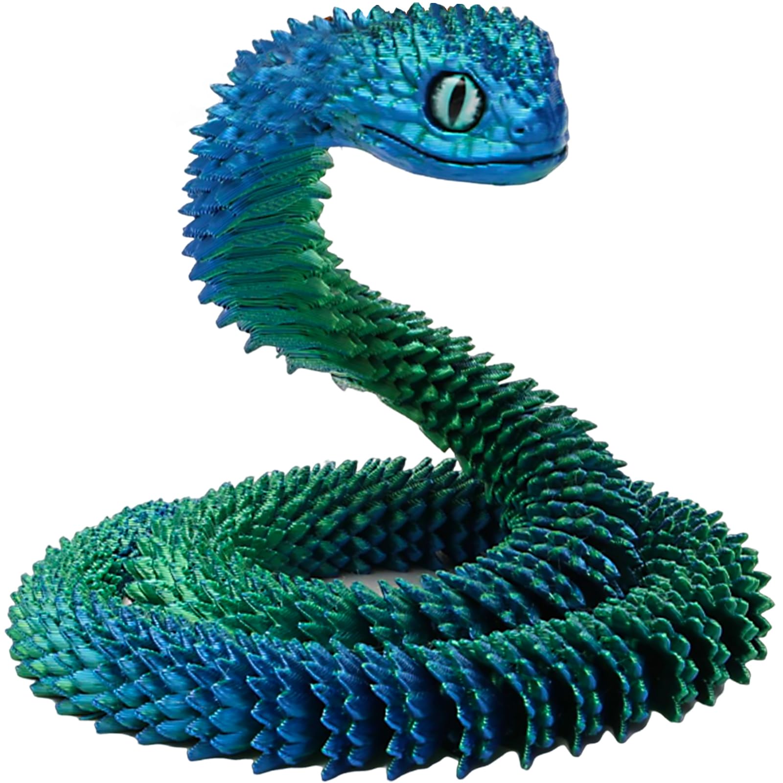 Joycabin 3D Printed Animals, 3D Printed Snake Fidget Toy, Articular Mobility 3D Printed Animal, Fidget Mini Animals Toy Articular Mobility Toys for Adults and Kids Autism/ADHD (60cm - Blue Green) — image 1