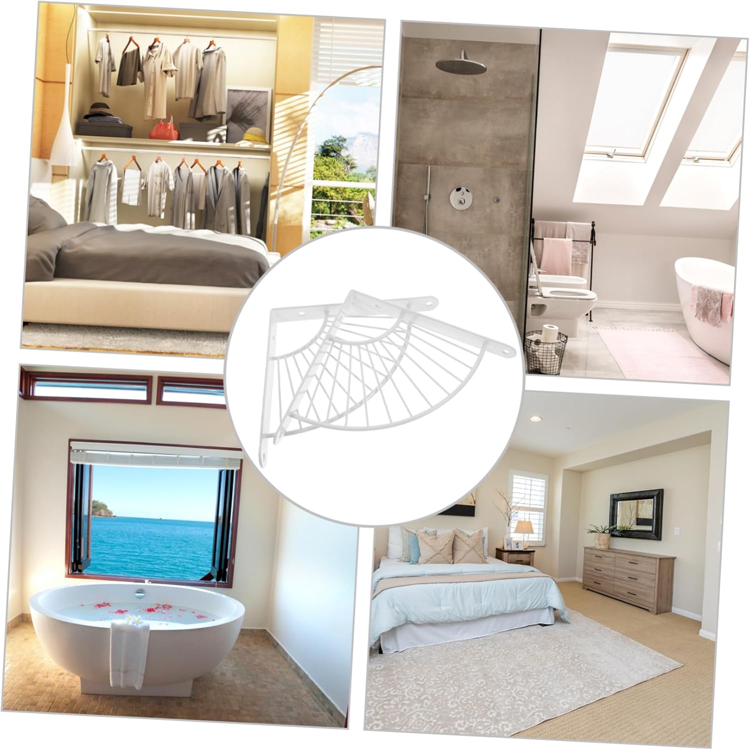 Uonlytech 2Pcs Heavy Duty Metal Wall Shelf Brackets Triangle Stabilizer Support for Floating Shelves Bathroom Kitchen Easy Installation Sturdy Design for Versatile Storage