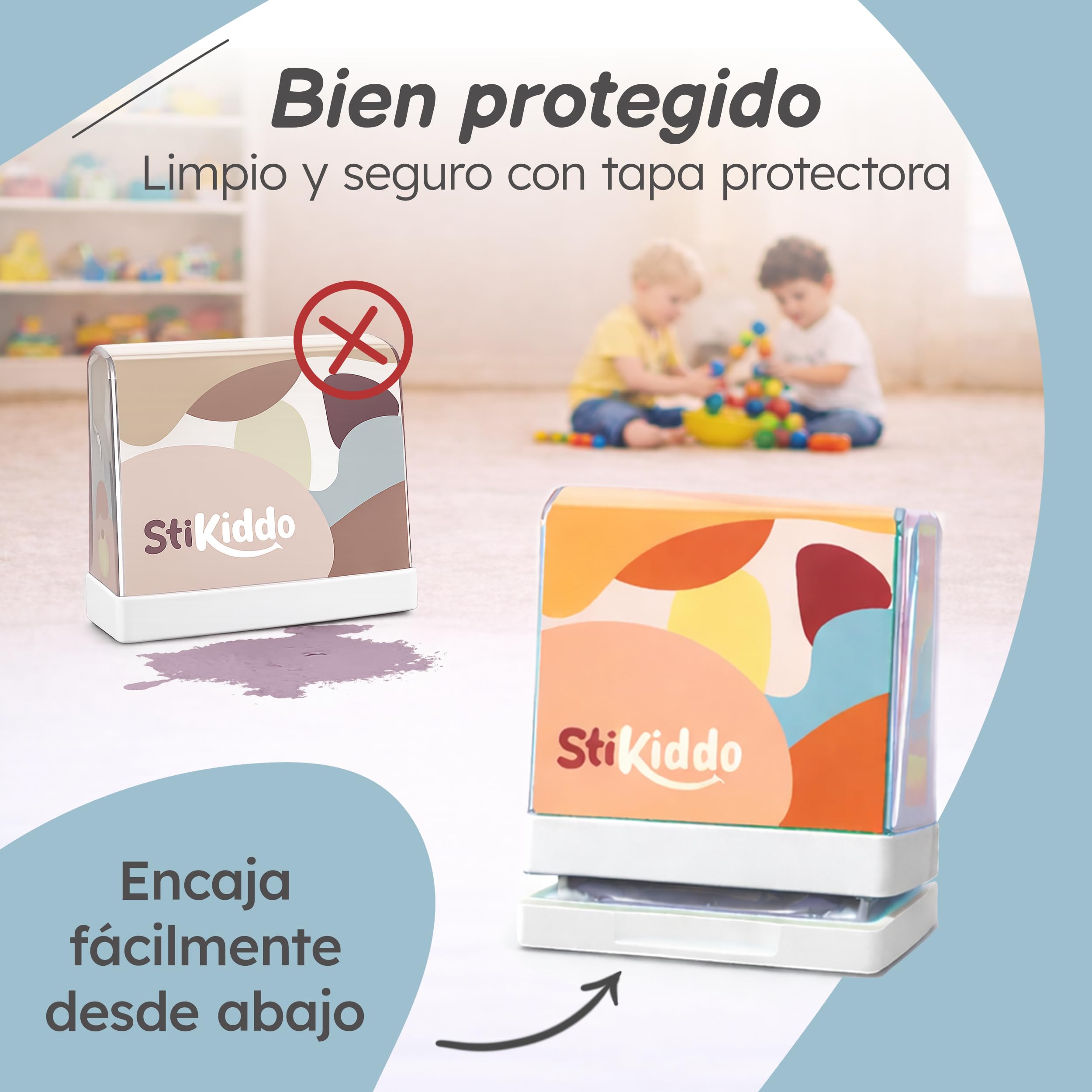 Sello Ropa Niños Personalizado - Para Tejidos, Objetos y Papel - Marcador Ropa Niños resistente al Lavado, Ideal para la Guardería y el Colegio