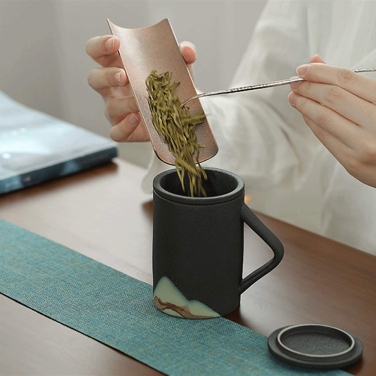 Tasse a Cafe/Mugs Cafe Coupe En Céramique Simple De Style Japonais Avec Bureau De Couvercle Filtre Créatif Tasse À Thé Coupe Du Thé Personal Ménage Tea Tea 250 Ml Tasses de Petit Déjeuner ( Color : No