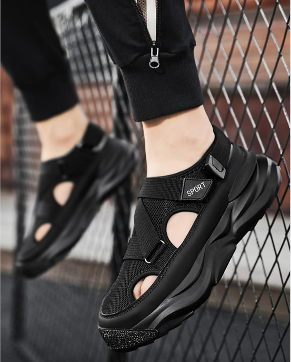 Womens Mens Hiking Chunky Sandals Summer Breathable Closed Toe Anti-Slip Lightweight Beach Water Sandal