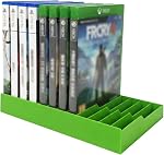 Video Game Storage Tower for PS5 / PS4 / Xbox Series X/Xbox One Game Cases, 12-Disc Capacity DVD & Blu-Ray Organizer Stand, Anti-Slip ABS Desktop Rack, No Assembly Required (1, Green)