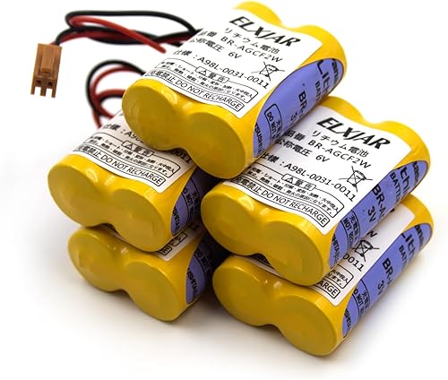 BR-AGCF2W - Batería de repuesto de 6V para Fanuc Controls A98L-0031-0011#L, PANASONIC BR-ACF2P BR-AGCF2P, GE A06B0177D106 A06B-0177-D106