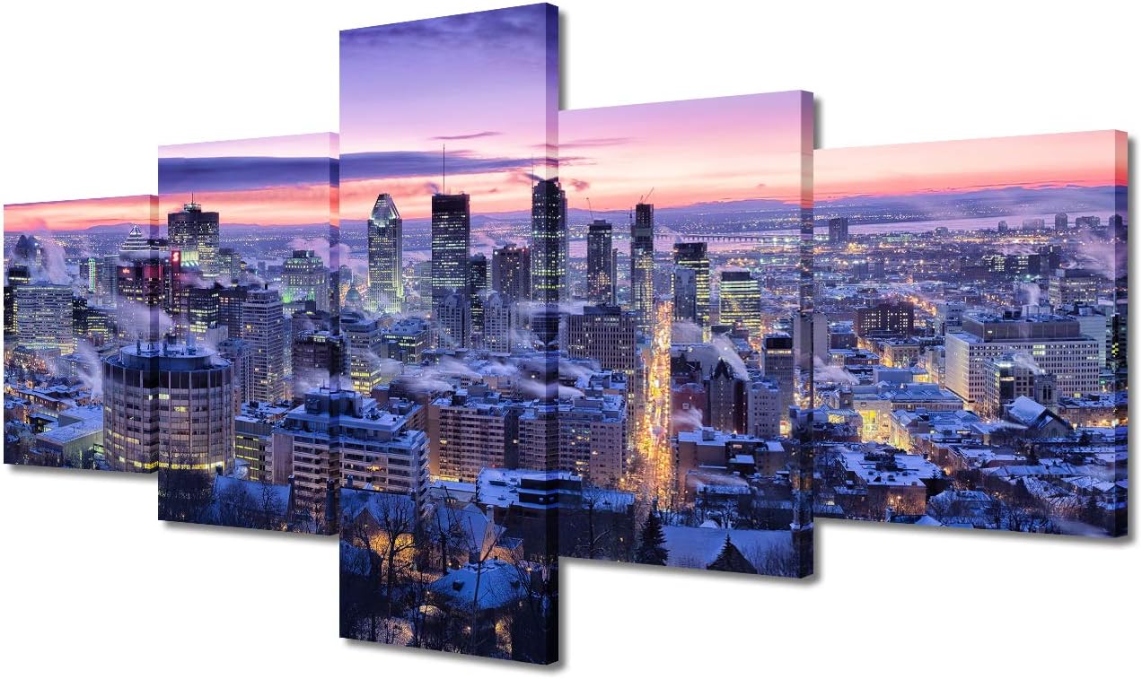 5 Piece Wall Decorations for Living Room Montreal Canada Wall Art
