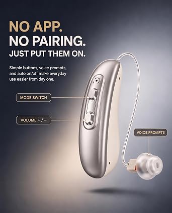 LURCAZT OTC Rechargeable Hearing Aids for Seniors, Noise Reduction