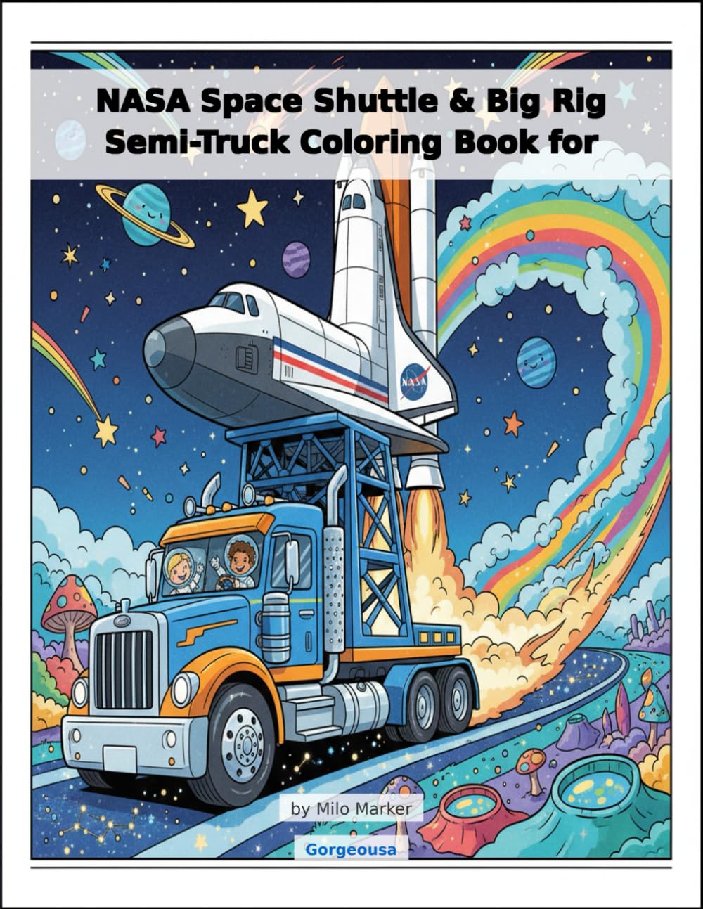 NASA Space Shuttle & Big Rig Semi-Truck Coloring Book