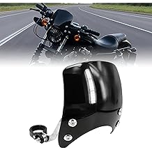 GUAIMI Windscreen 5" Round-Headlight Windshield 39-41mm Fork Mount Compatible with Harley Sportster XL 883 1200 XL48 72 Custom Cruisers (Black)