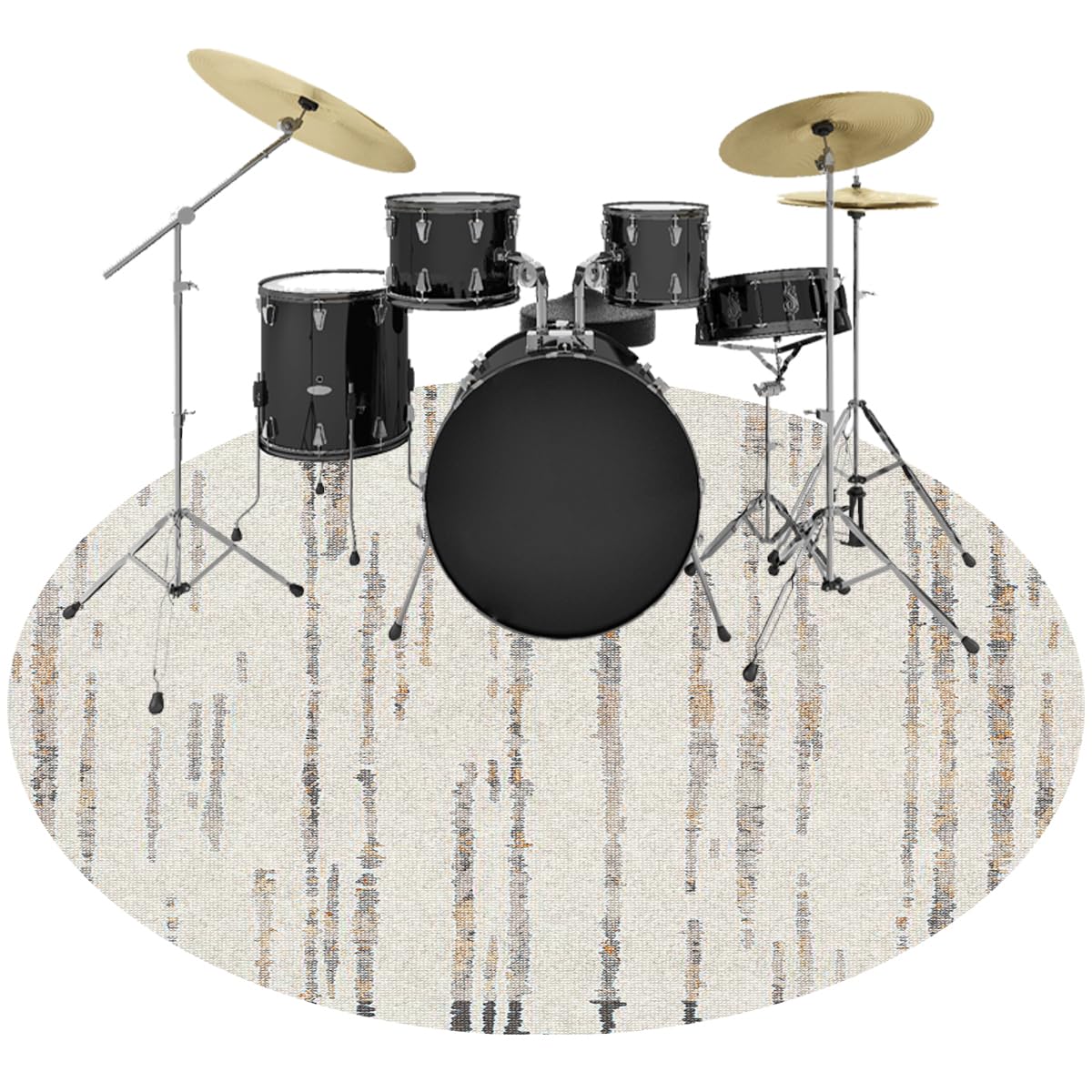 Schlagzeugteppich 150cm,Schlagzeug Teppich Rund,Schallschutz Teppich für e Drumset,rutschfest Drum Teppich für Schlagzeug Elektronisch,Drum Kit,Klavier (Mehrfarbig D)