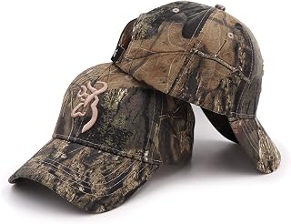 QOHNK Outdoor Browning Camo Hat Baseball Cap Men Fishing Cap Jungle Hunting Camouflage Hat Airsoft Tactical Hiking Hats