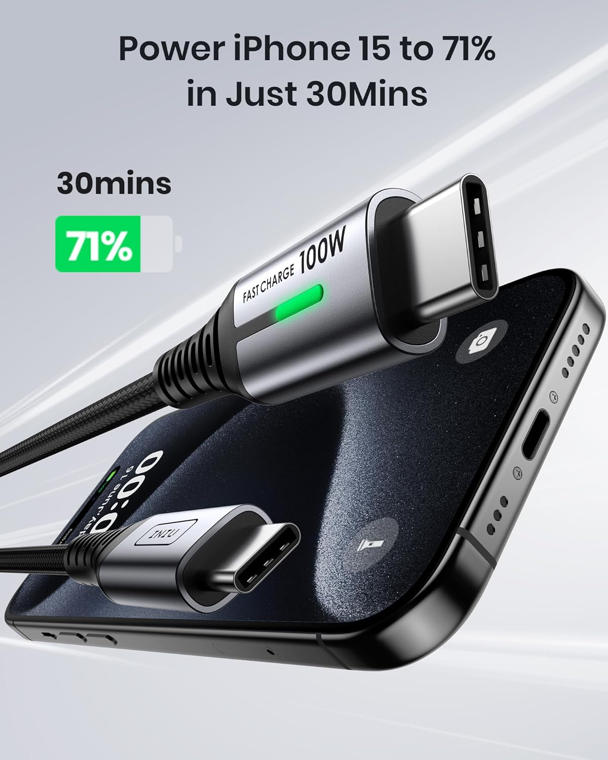 INIU Portable Charger, Smallest 22.5W 20000mAh + USB C Cable, [6.6ft/2m] 100W PD USBC to USBC Charger Cable Fast Charging