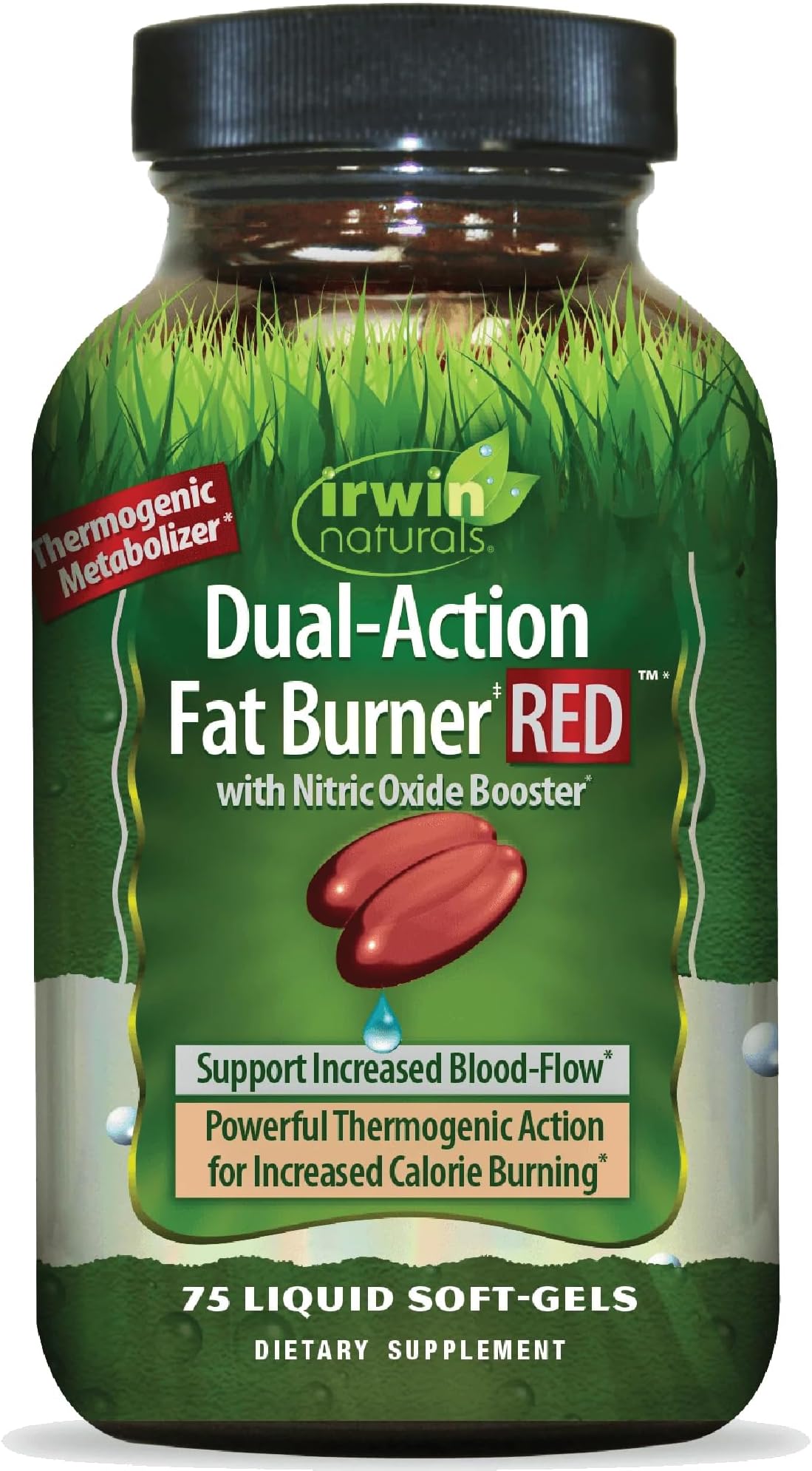 Irwin Naturals Dual-Action Fat Burner Red with Nitric Oxide Booster 75 Sgels